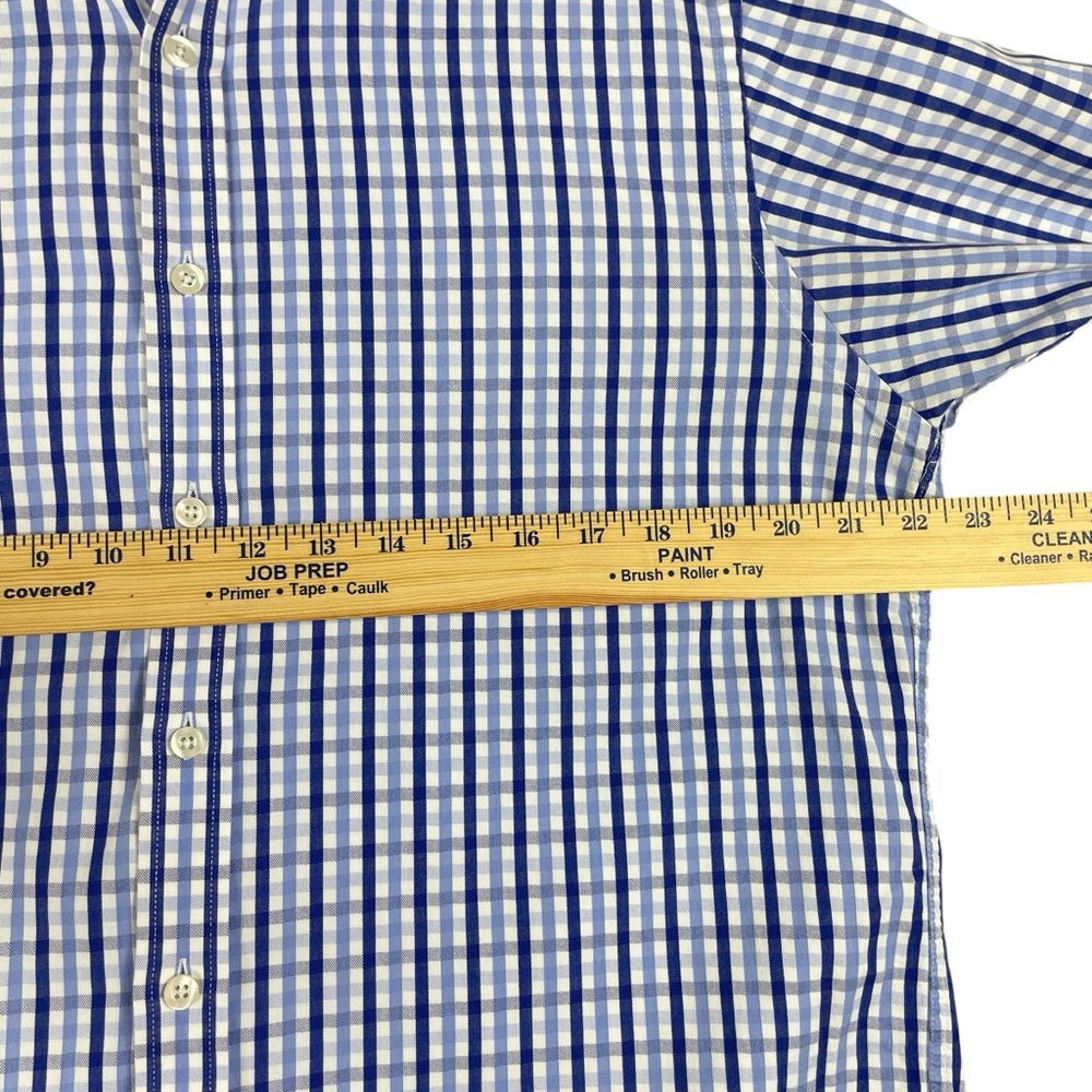 Men's Michael Kors 100% Cotton Blue & White Plaid Long Sleeve Button Down 0023 - Picture 5 of 8